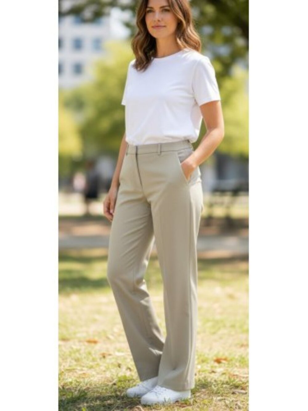 Chadwick’s SHAPE BENEFITS Tummy Control Tan Dress Pants Ladies Size 16P